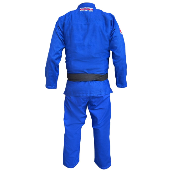 Gi  o Kimono de Brazilian Jiu Jitsu "Custom Fighter" Color azul 450 grms (Nuevo modelo)