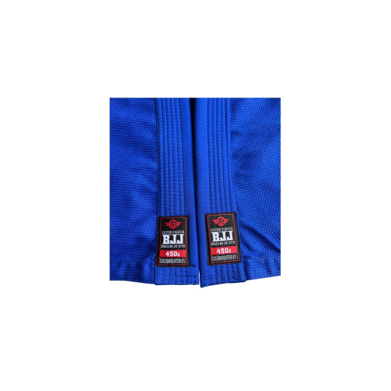 Gi  o Kimono de Brazilian Jiu Jitsu "Custom Fighter" Color azul 450 grms (Nuevo modelo)