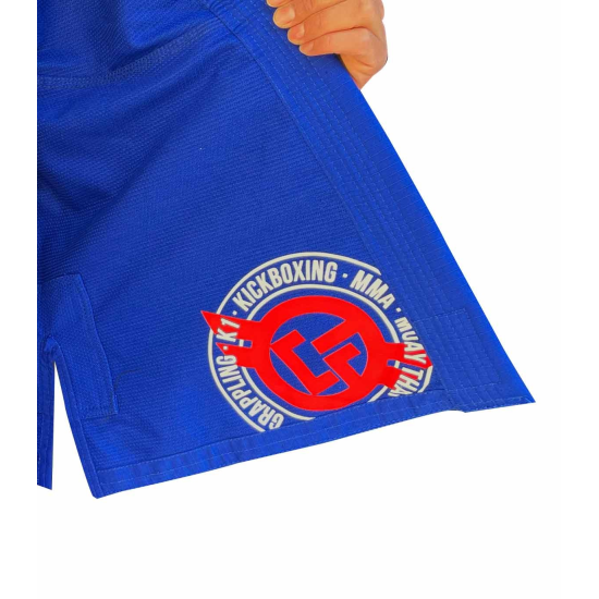 Gi  o Kimono de Brazilian Jiu Jitsu "Custom Fighter" Color azul 450 grms (Nuevo modelo)