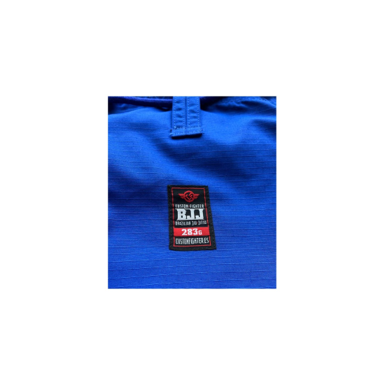 Gi  o Kimono de Brazilian Jiu Jitsu "Custom Fighter" Color azul 450 grms (Nuevo modelo)
