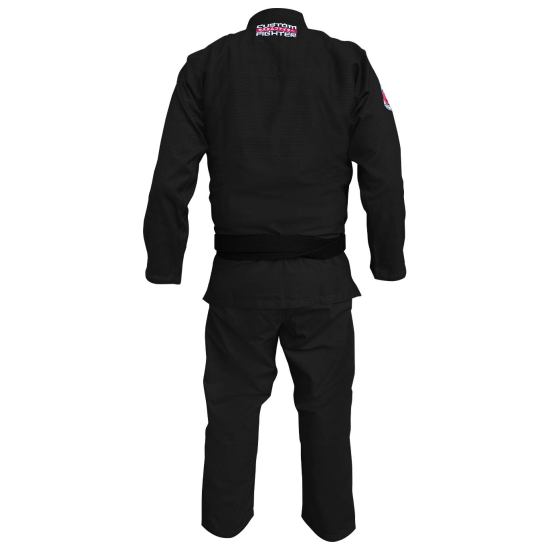 Gi o Kimono de Brazilian Jiu Jitsu "Custom Fighter" Color Negro de 450 grms (Nuevo modelo)