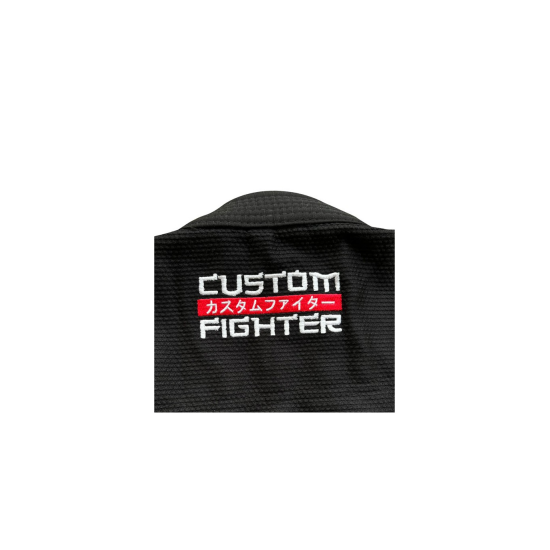 Gi o Kimono de Brazilian Jiu Jitsu "Custom Fighter" Color Negro de 450 grms (Nuevo modelo)