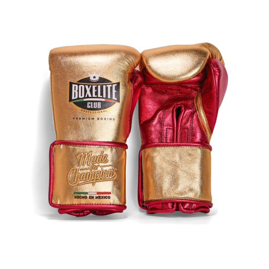 Guantes de boxeo Boxelite Club " Dynamic MX" Premium Oro/Fucsia velcro