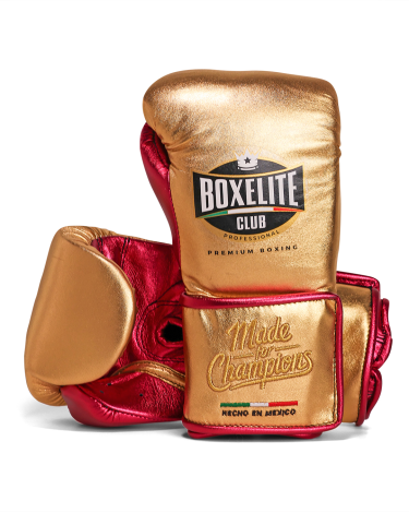 Guantes de boxeo Boxelite Club " Dynamic MX" Premium Oro/Fucsia velcro
