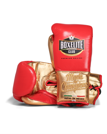 Guantes de boxeo Boxelite Club " Dynamic MX" Premium rojo/dorado cuerdas