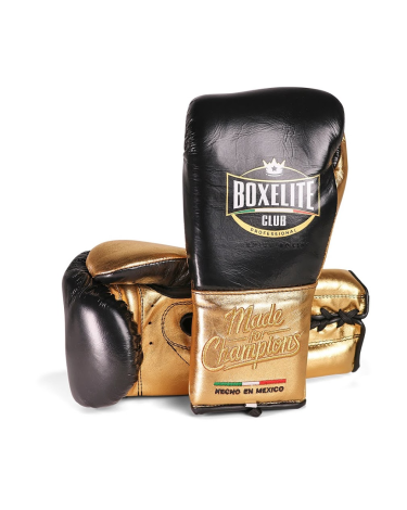 Guantes de boxeo Boxelite Club " Training MX" Premium negro/ dorado cuerdas