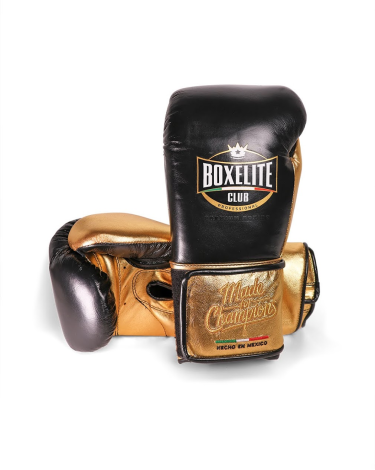 Guantes de boxeo Boxelite Club " Training MX" Premium negro/oro velcro