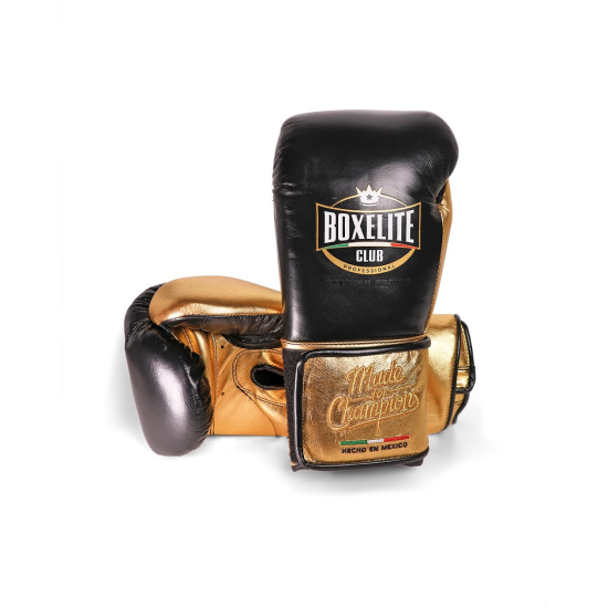 Guantes de boxeo Boxelite Club " Training MX" Premium negro/oro velcro