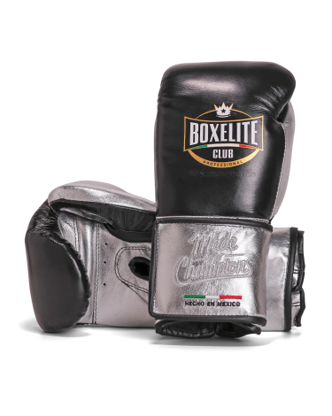 Guantes de boxeo Boxelite Club " Training MX" Premium negro/plata velcro
