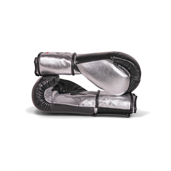 Guantes de boxeo Boxelite Club " Training MX" Premium negro/plata velcro