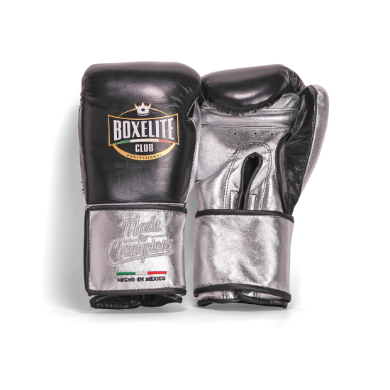 Guantes de boxeo Boxelite Club " Training MX" Premium negro/plata velcro