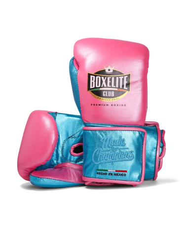 Guantes de boxeo Boxelite Club " Training MX" Premium rosa/aqua velcro
