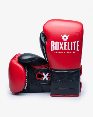 Guantes de Boxeo Boxelite S-PRO Series - Cierre de Cuerdas color rojo