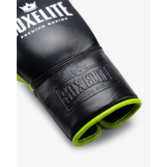 Guantes de Boxeo Boxelite S-PRO Series - Cierre de Cuerdas Verde neon-negro