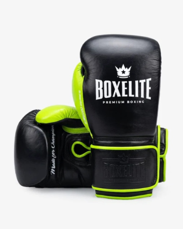 Guantes de boxeo Boxelite S-PRO velcro color Verde neon-negro