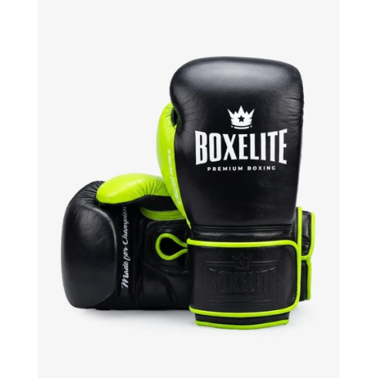 Guantes de boxeo Boxelite S-PRO velcro color Verde neon-negro
