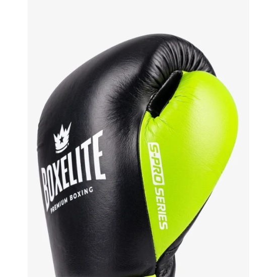Guantes de boxeo Boxelite S-PRO velcro color Verde neon-negro