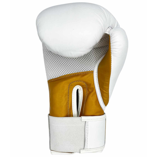 Guantes de boxeo Custom Fighter golden sticker blanco