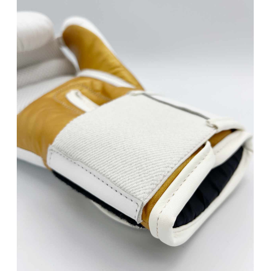 Guantes de boxeo Custom Fighter golden sticker blanco