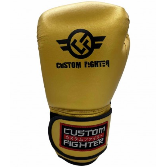 Guantes de boxeo Custom Fighter "Iron Fist" Gold microfibra