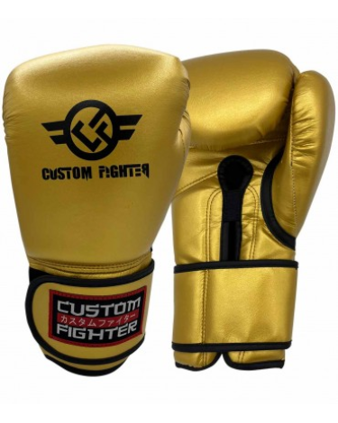 Guantes de boxeo Custom Fighter "Iron Fist" Gold microfibra
