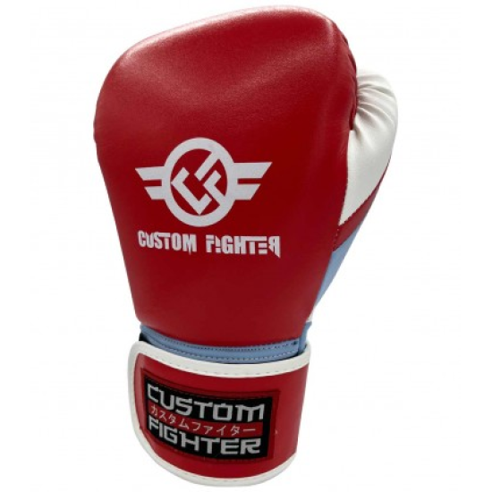 Guantes de boxeo Custom Fighter "Iron Fist" rojos microfibra