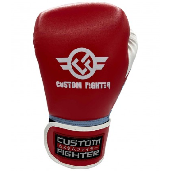 Guantes de boxeo Custom Fighter "Iron Fist" rojos microfibra