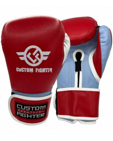 Guantes de boxeo Custom Fighter "Iron Fist" rojos microfibra