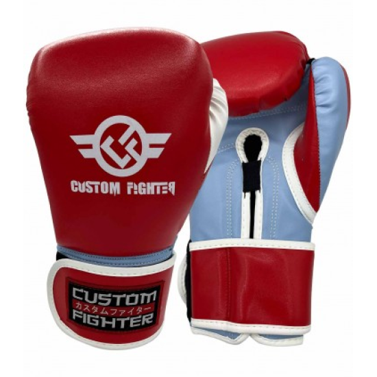 Guantes de boxeo Custom Fighter "Iron Fist" rojos microfibra