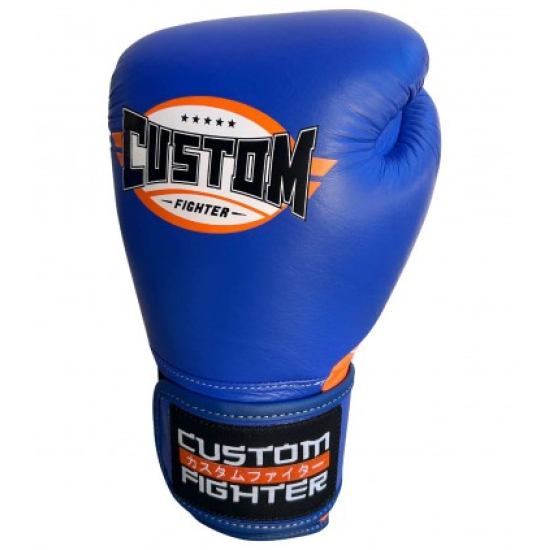 Guantes de boxeo Custom Fighter Thailand Pro azul / naranja