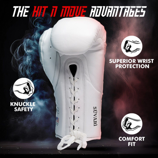 Guantes de boxeo Hir N Move Suvari de cuerda y crin de caballo color blanco