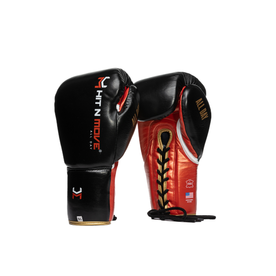 Guantes de Boxeo HIT N MOVE All Day  Pro Agility - Cuerdas Negro/Rojo