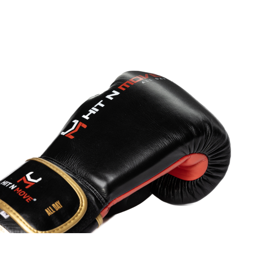 Guantes de Boxeo HIT N MOVE All Day  Pro Agility - Cuerdas Negro/Rojo