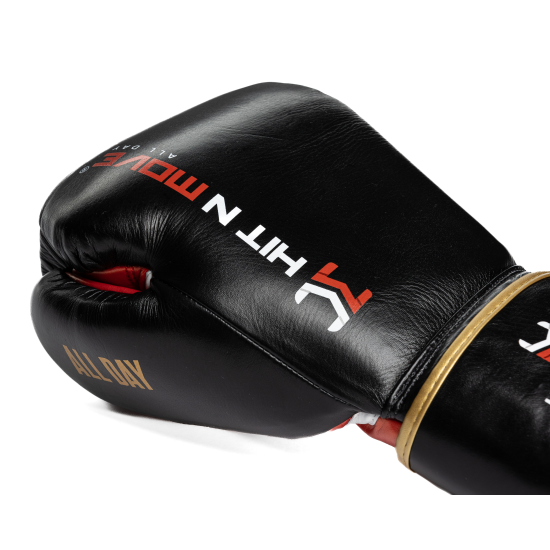 Guantes de Boxeo HIT N MOVE All Day  Pro Agility - Cuerdas Negro/Rojo