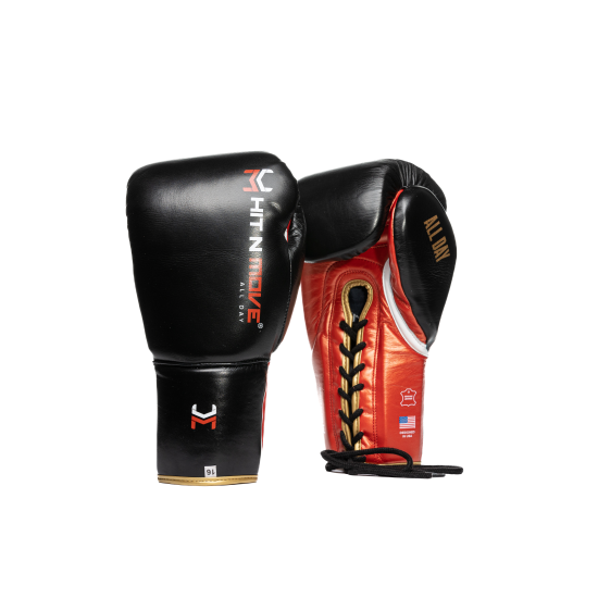 Guantes de Boxeo HIT N MOVE All Day  Pro Agility - Cuerdas Negro/Rojo