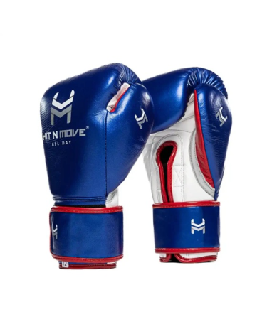 Guantes de Boxeo HIT N MOVE All Day® Pro Agility velcro azul metalizado