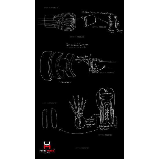 Guantes de Boxeo HIT N MOVE All Day® Pro Balance - Velcro color rojo