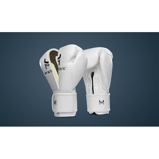 Guantes de Boxeo Hit N Move Süvari - Crin de Caballo Auténtica (Velcro) blanco