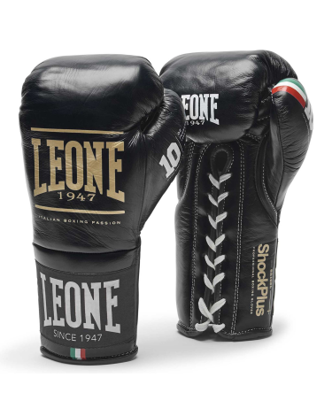 Guantes de Boxeo Leone 1947 "Shock Plus" Color Negro GN102L