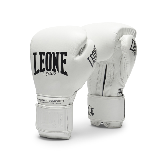 Guantes de Boxeo Leone 1947 "The Greatest" Color Blanco GN111 velcro