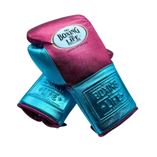 Guantes de Boxeo No Boxing No Life "pro fight" rosa fluor/turquesa