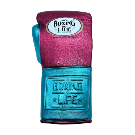 Guantes de Boxeo No Boxing No Life "pro fight" rosa fluor/turquesa
