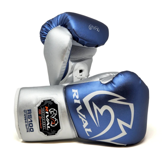 Guantes de Boxeo para Sparring Rival Boxing RS100 azul/plata