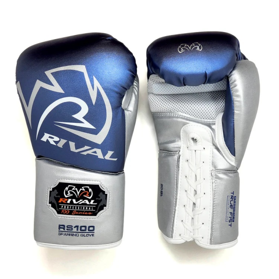 Guantes de Boxeo para Sparring Rival Boxing RS100 azul/plata