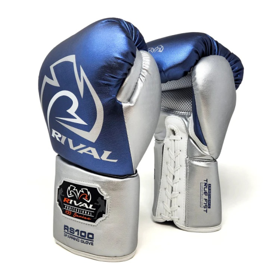 Guantes de Boxeo para Sparring Rival Boxing RS100 azul/plata