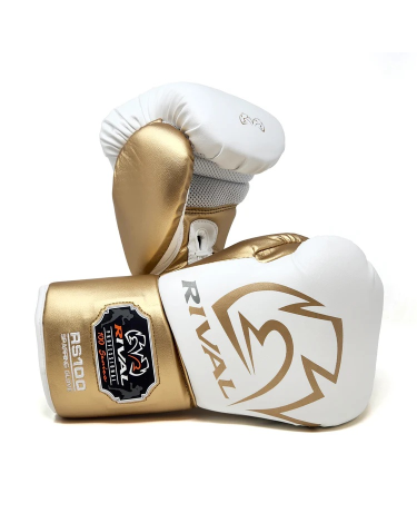 Guantes de Boxeo para Sparring Rival Boxing RS100 blanco/oro