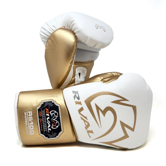 Guantes de Boxeo para Sparring Rival Boxing RS100 blanco/oro