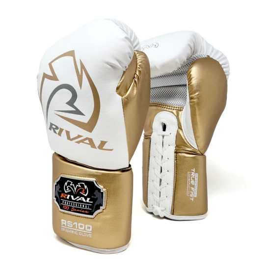Guantes de Boxeo para Sparring Rival Boxing RS100 blanco/oro