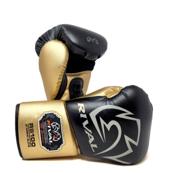 Guantes de Boxeo para Sparring Rival Boxing RS100 Negro/dorado
