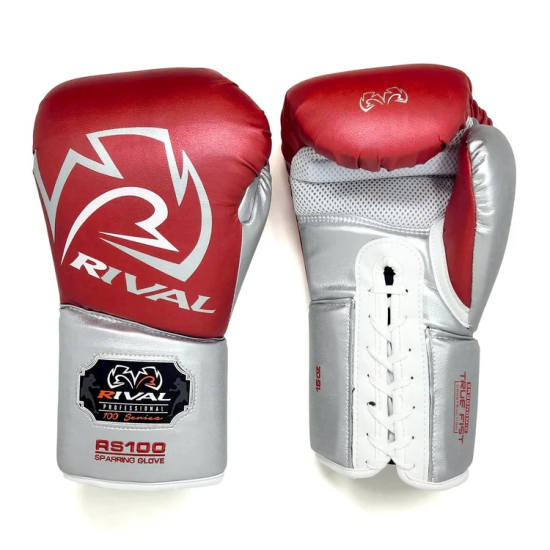 Guantes de Boxeo para Sparring Rival Boxing RS100 rojo/plata